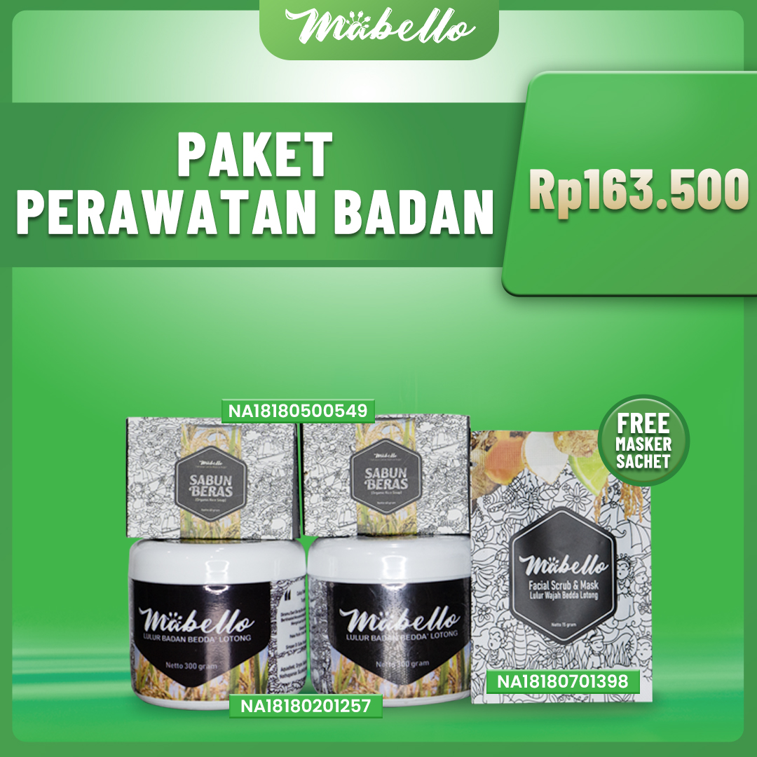 Mabello Paket Perawatan Badan Free Masker Sachet